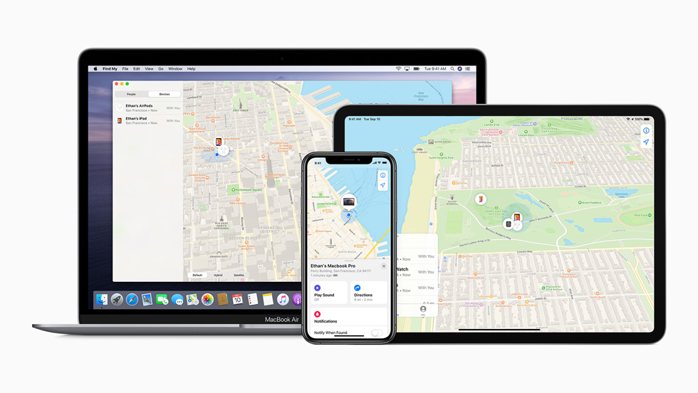 MacBook Pro, iPad Pro ve iPhone 11 Pro’da Bul uygulamas? g?rüntüleniyor. 