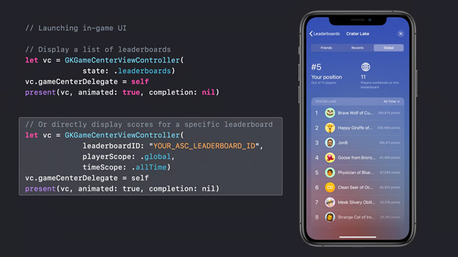 iPhone 11 Pro’da Game Center’daki yeni Puan Cetveli entegrasyonu. 