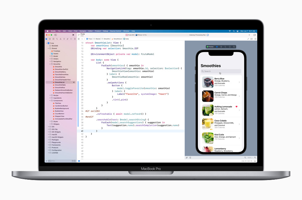 13 in? MacBook Pro ekran?nda SwiftUI g?steriliyor.