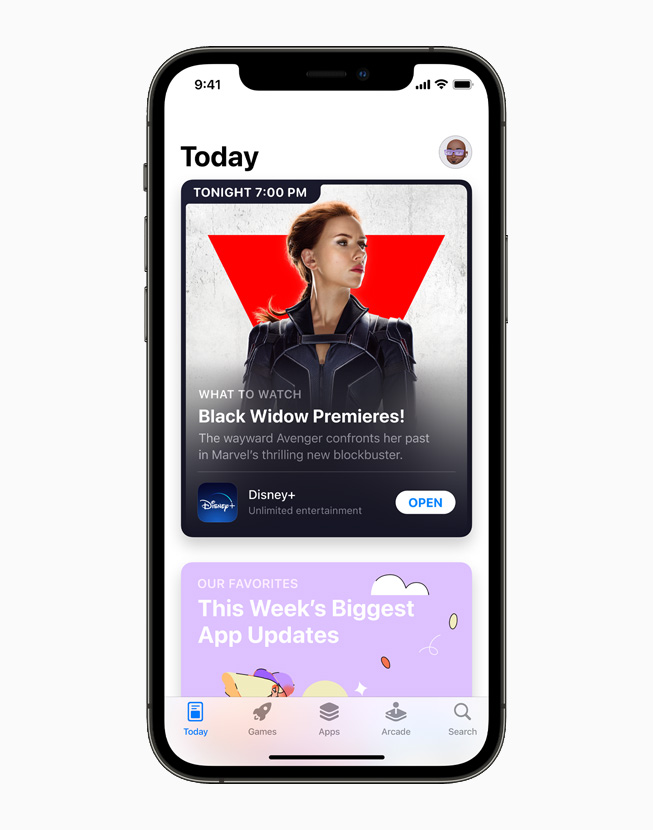 iPhone 12 Pro’da, yeniden tasarlanan App Store g?steriliyor.