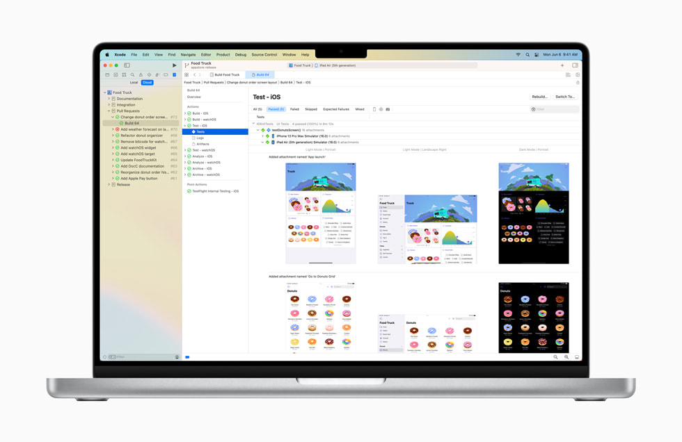 MacBook Pro’da Xcode Cloud g?steriliyor.