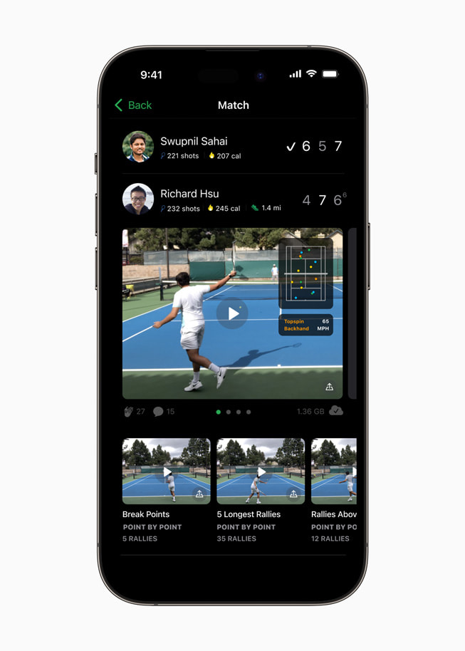iPhone 14 Pro’da SwingVision: A.I. Tennis App g?steriliyor.