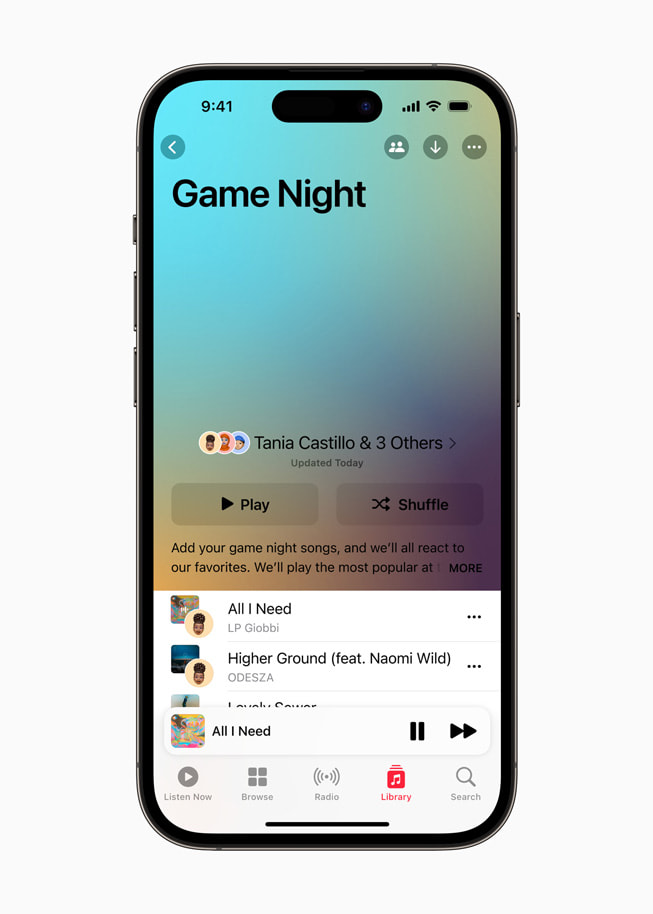 collaborative playlist ?????? Game Night ?????? ??? iPhone?14?Pro ?? ????? Apple?Music.