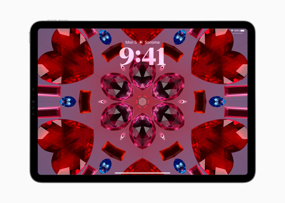 iPad Pro’da kaleydoskop duvar ka??d? g?steriliyor.