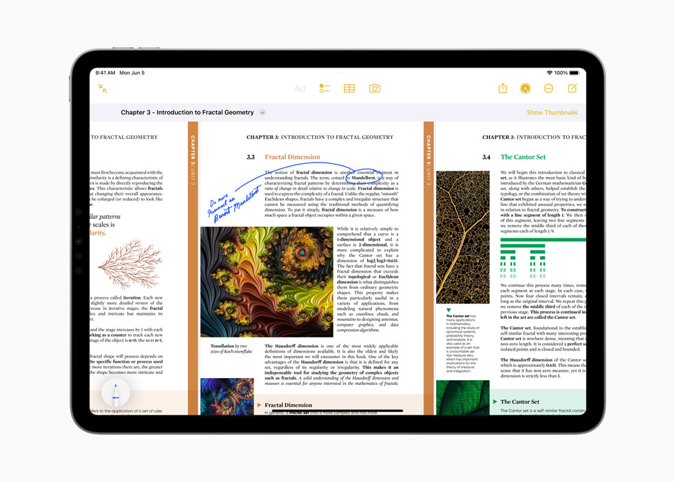 iPad Pro’da bir PDF’nin üzerine yaz?lm?? notlar g?steriliyor.