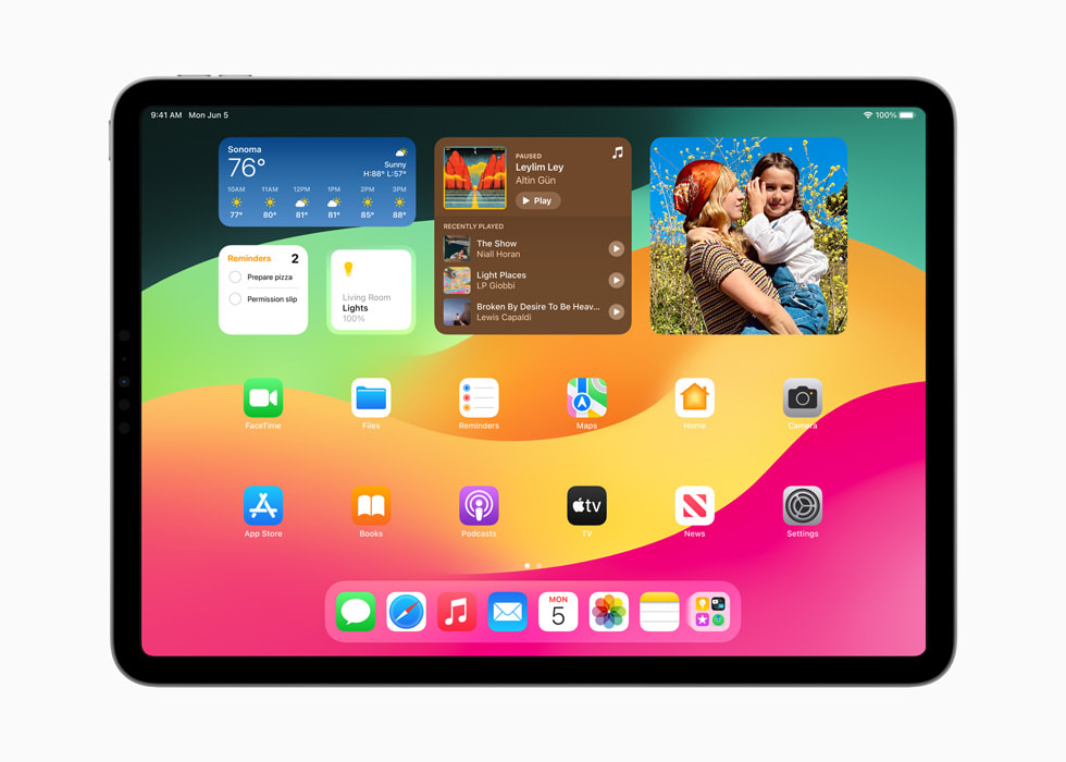 iPad Pro’da Ana Ekran’daki ara? tak?mlar? g?steriliyor.