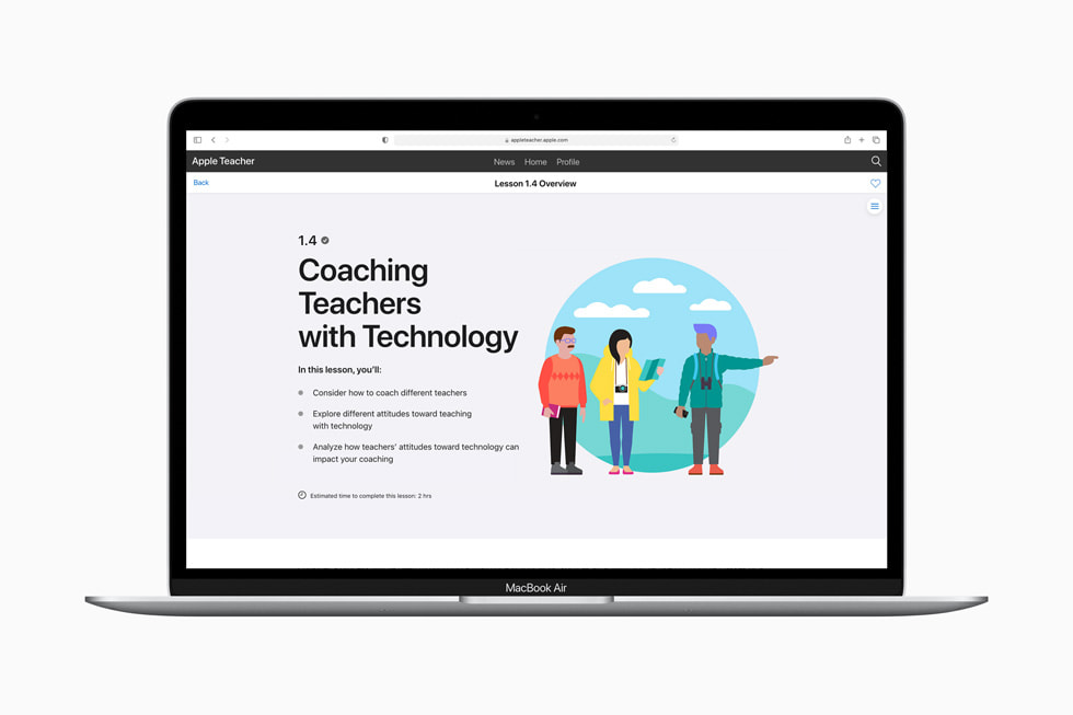 ???? ???? ?? ??? "????? ???????? ???????? ???????????" ??? ?????? Apple Learning Coach ??? MacBook Air.