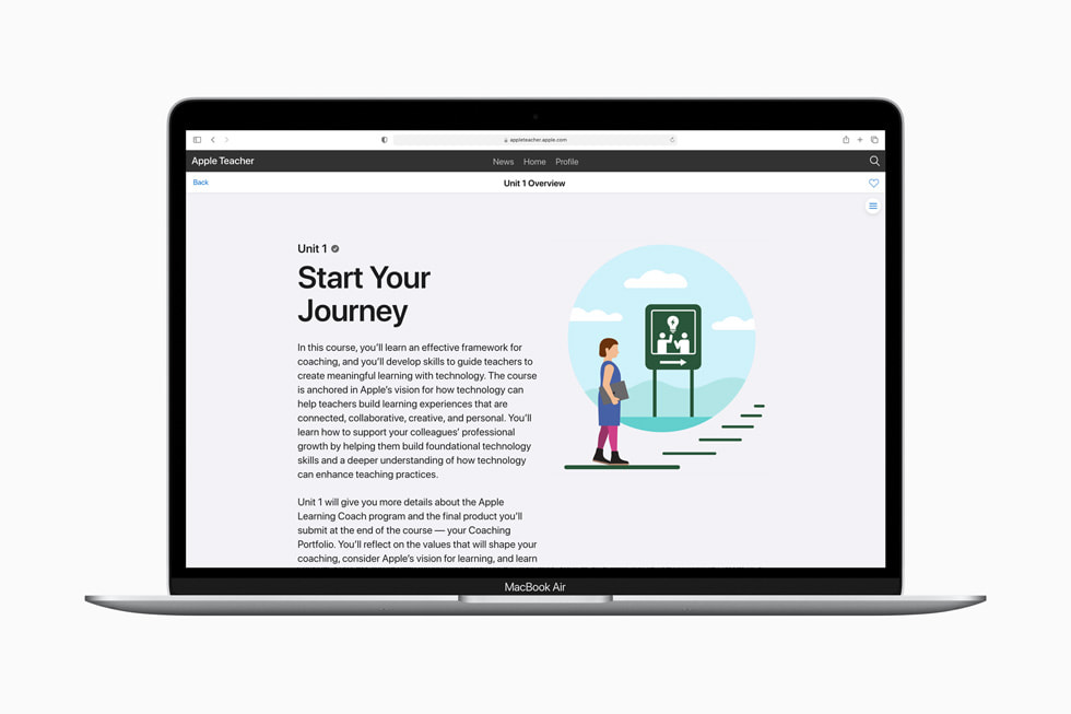 ???? ???? ?? ???? "???? ?????" ??? ?????? Apple Learning Coach ??? MacBook Air.