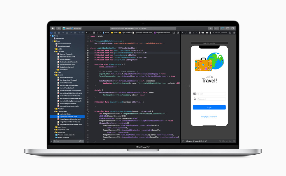 Xcode ????? ??? ???? MacBook Pro.