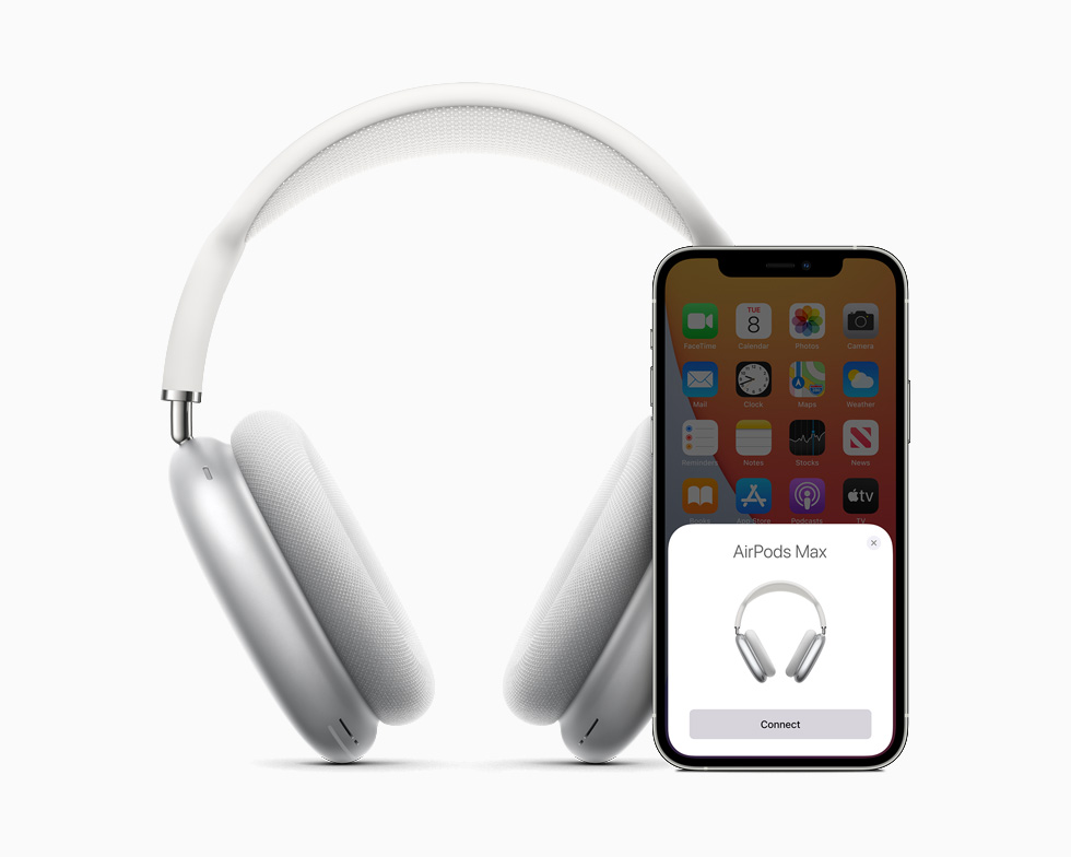 iPhone 12 ile e?le?tirilmi? AirPods?Max.