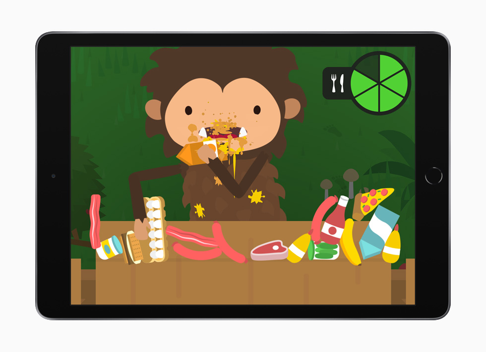 iPad’de “Sneaky Sasquatch” oyunundan bir g?rüntü.
