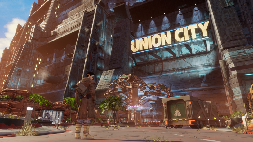 Apple Arcade’deki Beyond a Steel Sky oyunundan bir g?rüntü.