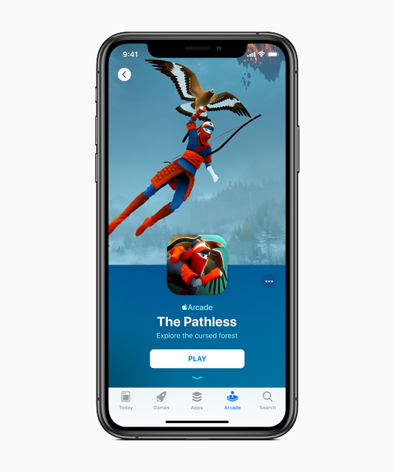 Apple Arcade’deki The Pathless oyunundan bir g?rüntü.