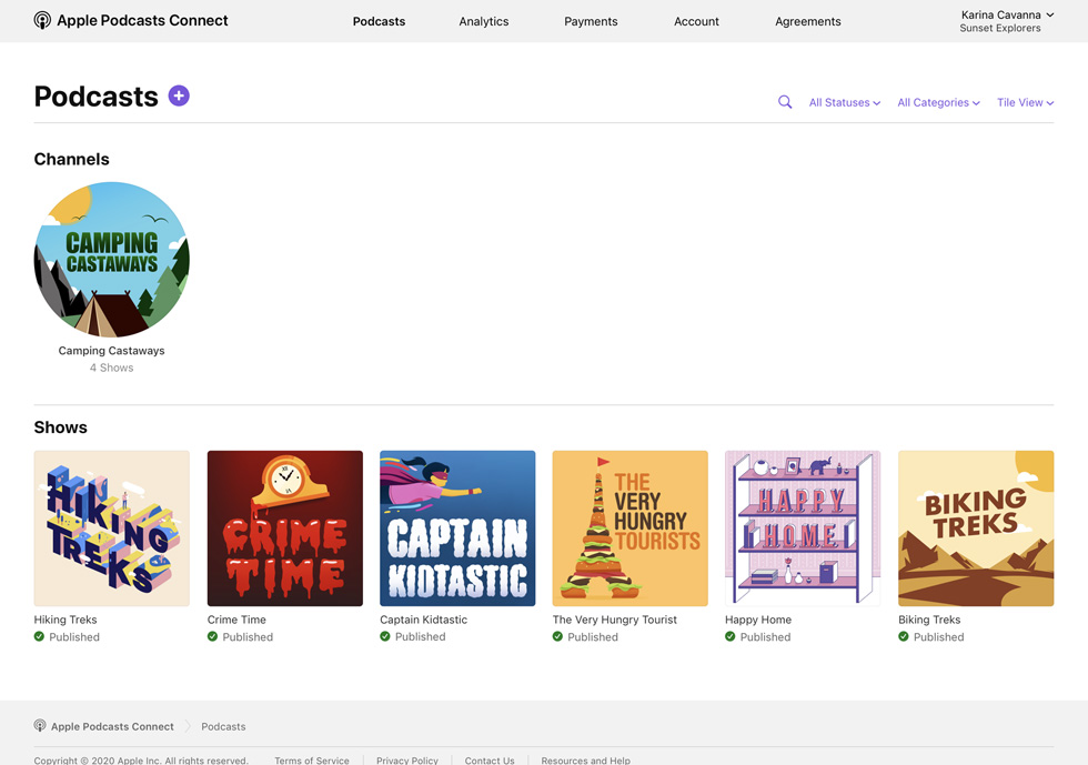 ????? ???????? ????? Apple Podcasts Connect.