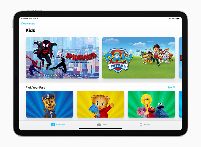 Apple TV uygulamas?nda ?ocuklar ekran?. 