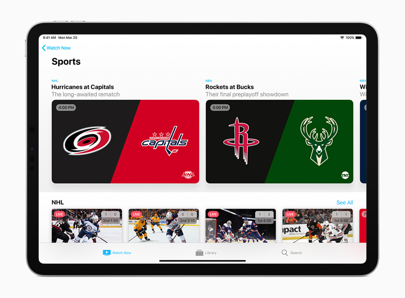 Apple TV uygulamas?nda Spor ekran?.