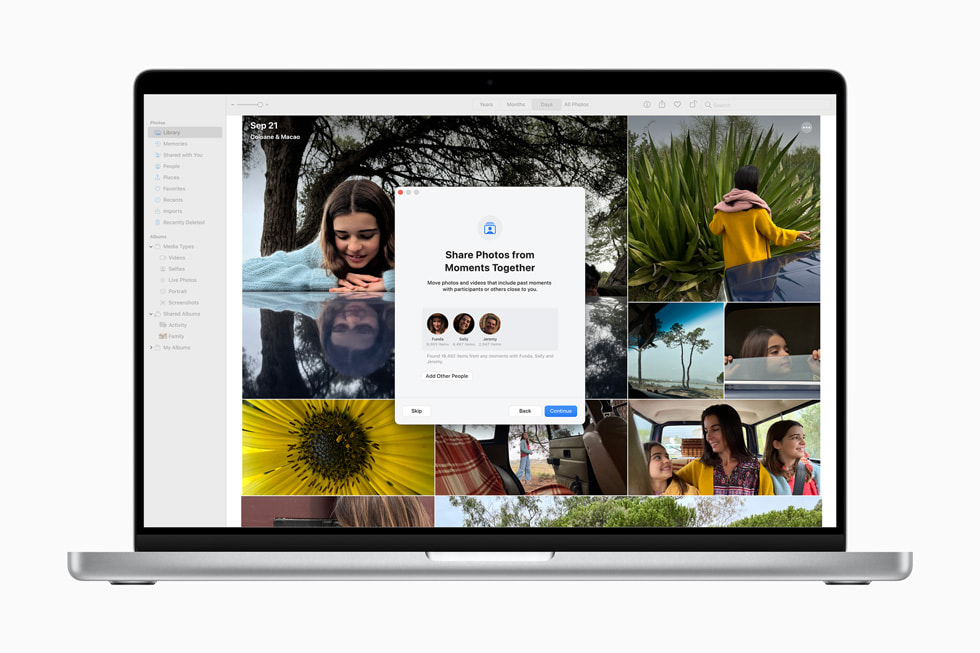 A person’s iCloud Shared Photo Library is shown.