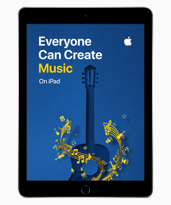 Everyone Can Create’in Müzik ekran?n? g?steren iPad.