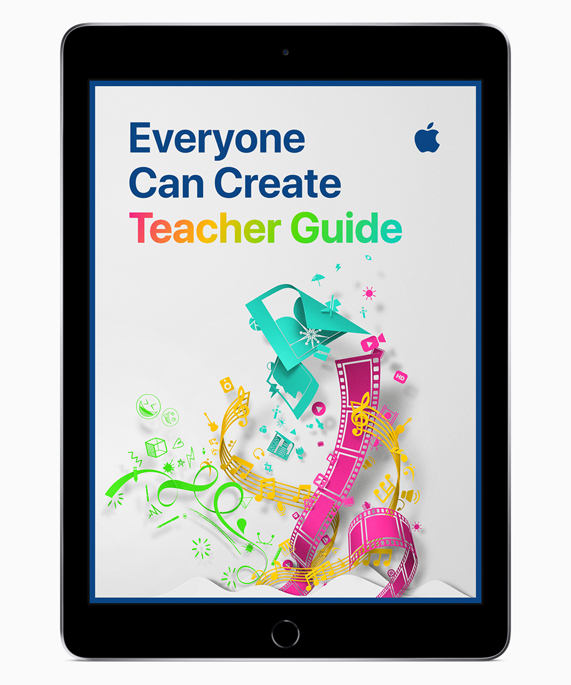 Everyone Can Create’in ??retmen K?lavuzu ekran?n? g?steren iPad.