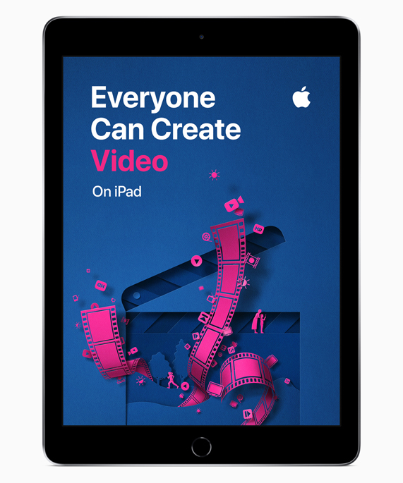 Everyone Can Create’in Video ekran?n? g?steren iPad.