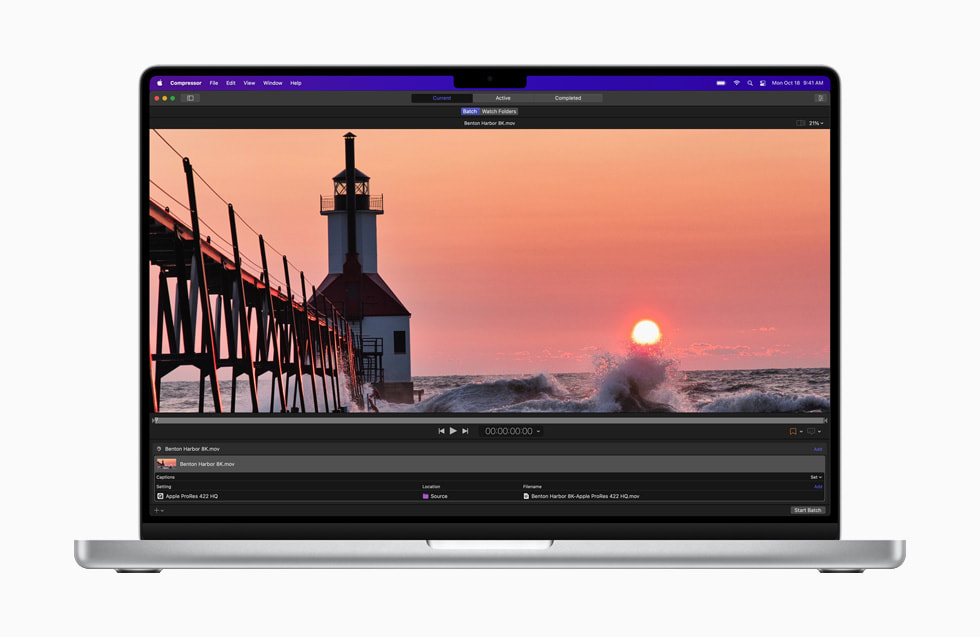 Yeni MacBook Pro’da Compressor ile ProRes video kod d?nü?türme i?lemi yapmak.