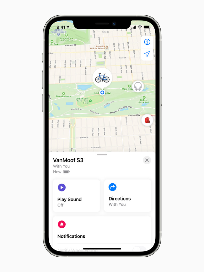 iPhone 12 Pro’da Bul uygulamas?nda VanMoof S3 g?rüntüleniyor.