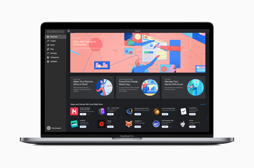 ???? "????????" ?? Mac App Store ??? MacBook Pro.