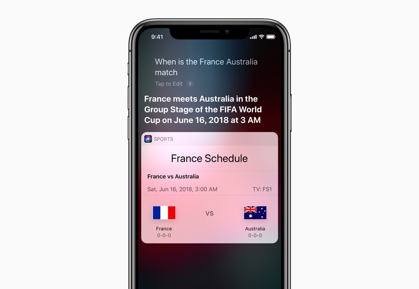 Siri, iPhone X’da Fransa Dünya Kupas? program?yla ilgili bir soruyu yan?tl?yor