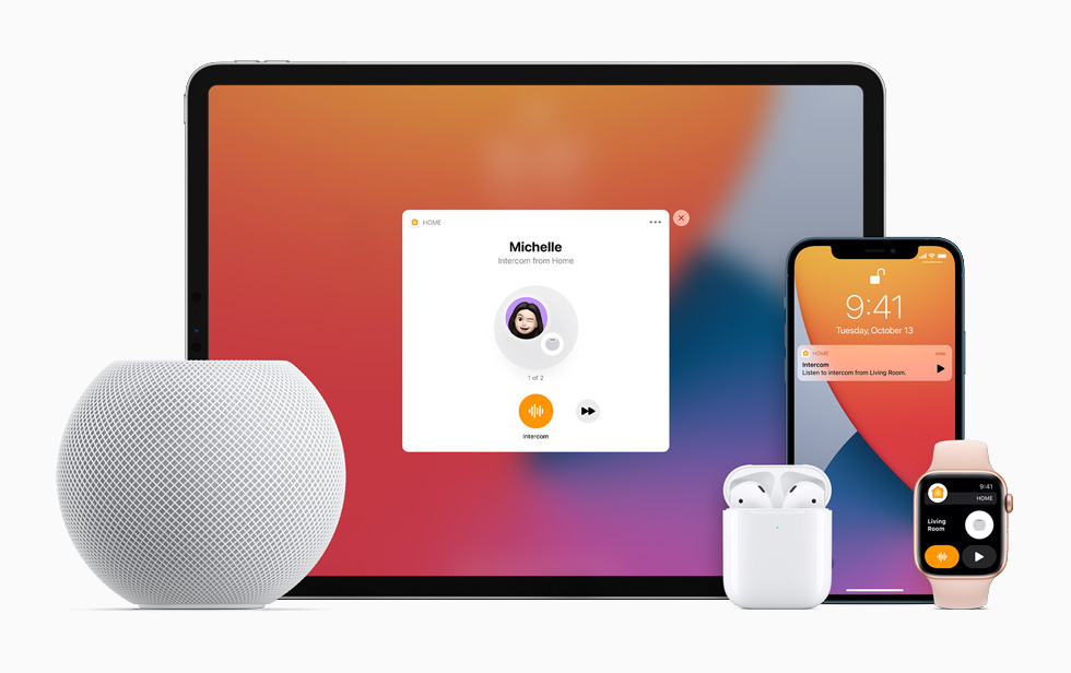 Sesli Mesaj ?zelli?inin HomePod mini, iPad Pro, Apple Watch Series 6, AirPods ve iPhone 12 ile demosu. 