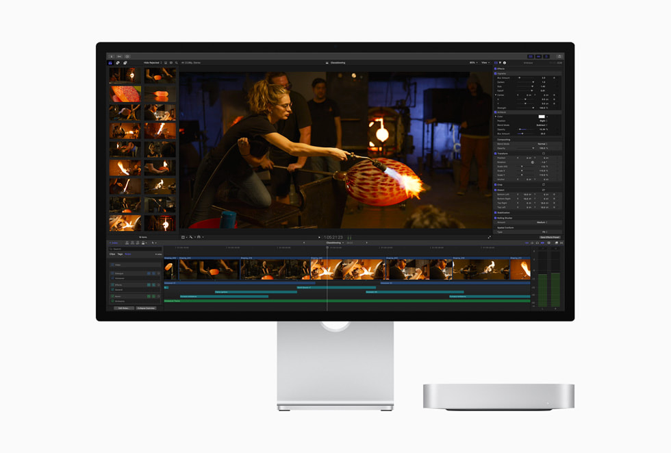 Mac mini’de Final Cut Pro.