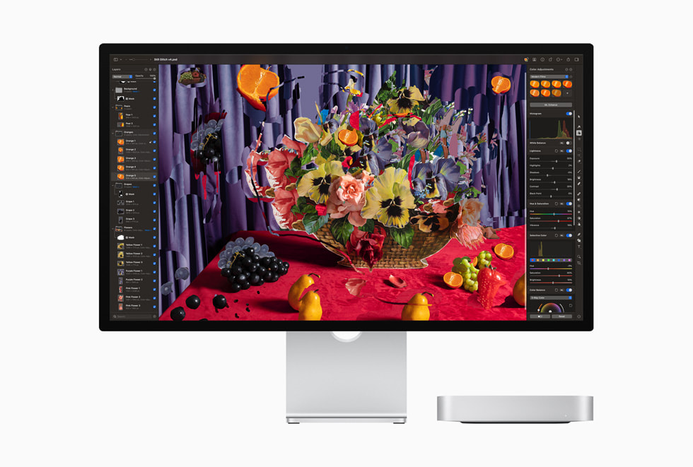 Mac mini’de Pixelmator Pro.
