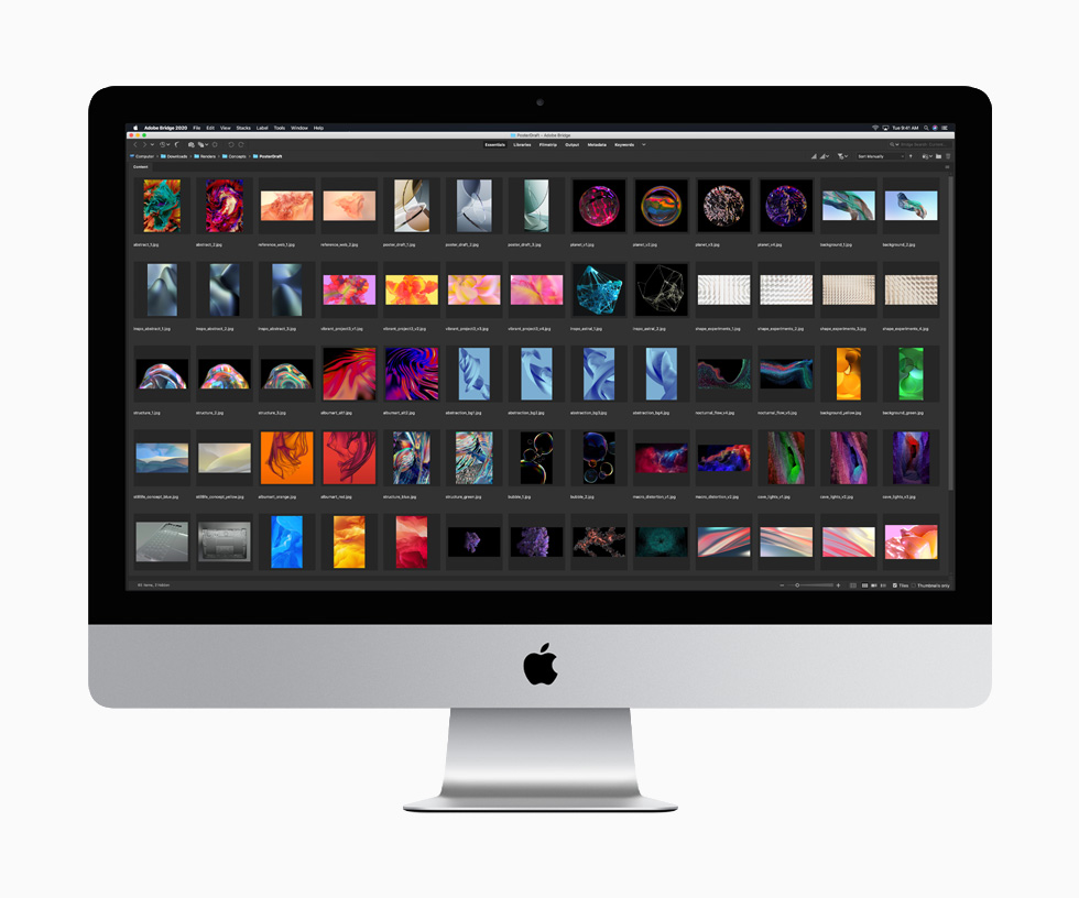 27 in? iMac’te g?rüntülenen ?e?itli grafiklere ait altm?? be? JPEG kü?ük resim, daha büyük depolama kapasitesine dair bir fikir veriyor.