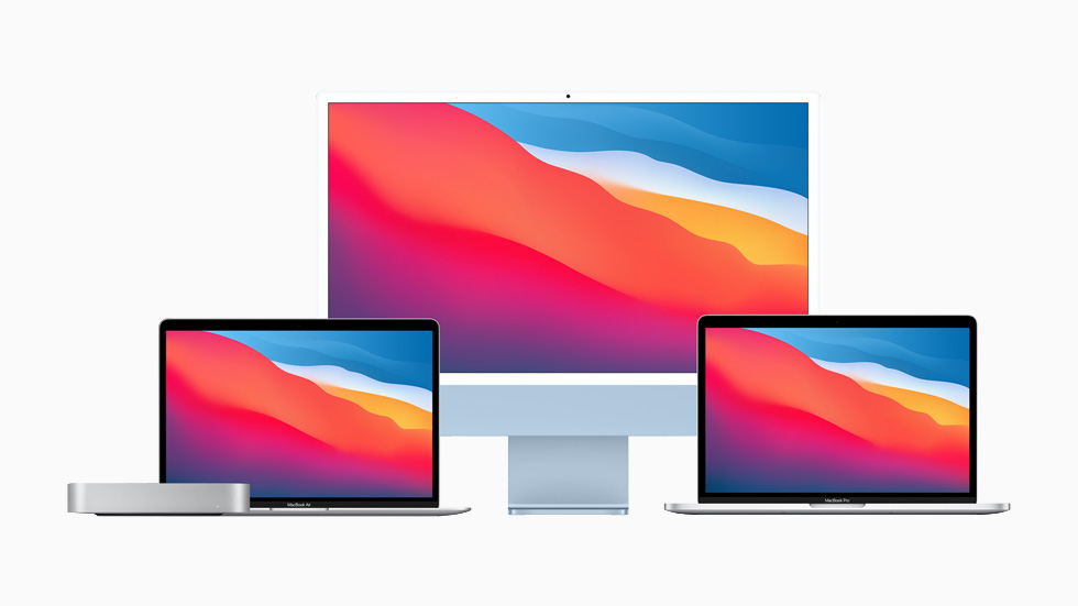 Yeni iMac, MacBook Air, 13 in? MacBook Pro ve Mac mini’den olu?an Mac ailesi.