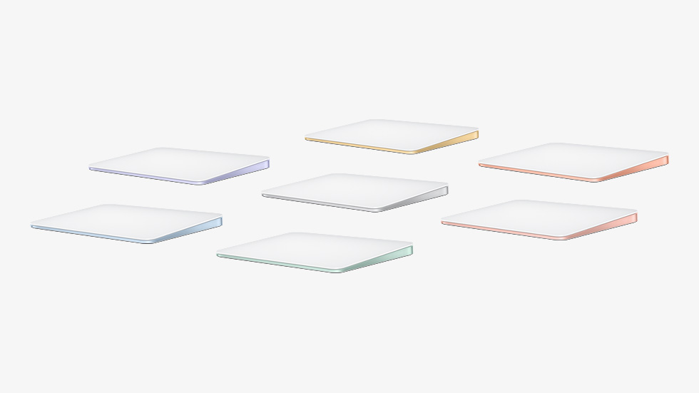 Uyumlu renklerdeki Magic Trackpad, yedi farkl? renk se?ene?iyle sunuluyor.