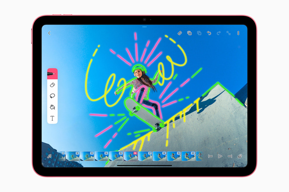Yeni iPad’in 10.9 in? Liquid Retina ekran?nda FlipaClip ile video klip düzenleme.