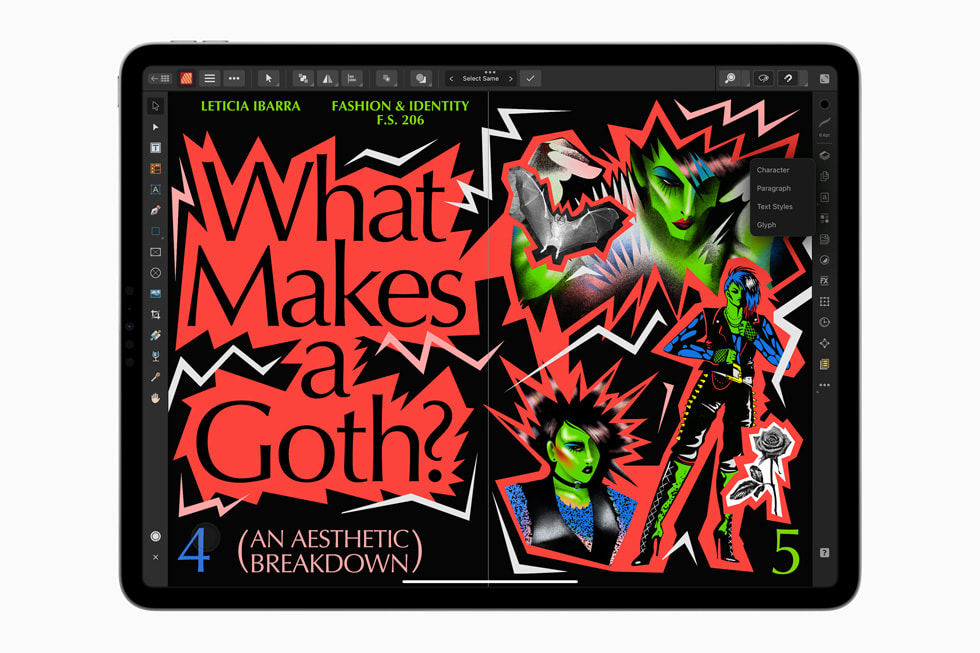 iPad Pro’da Affinity Publisher 2 kullan?larak düzenleme yap?l?yor.