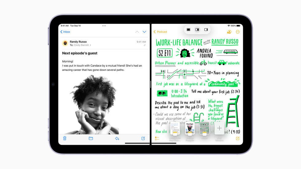 iPad mini’de Split View ?zelli?i g?rüntüleniyor.