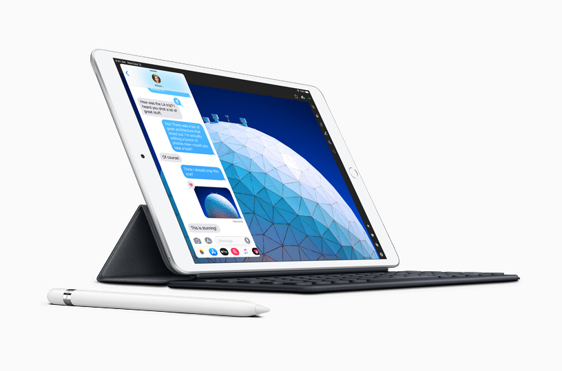 iPad Air ?? Apple Pencil ???? ???? ???? ??? ????? iMessages ???????? ???? Slide Over.