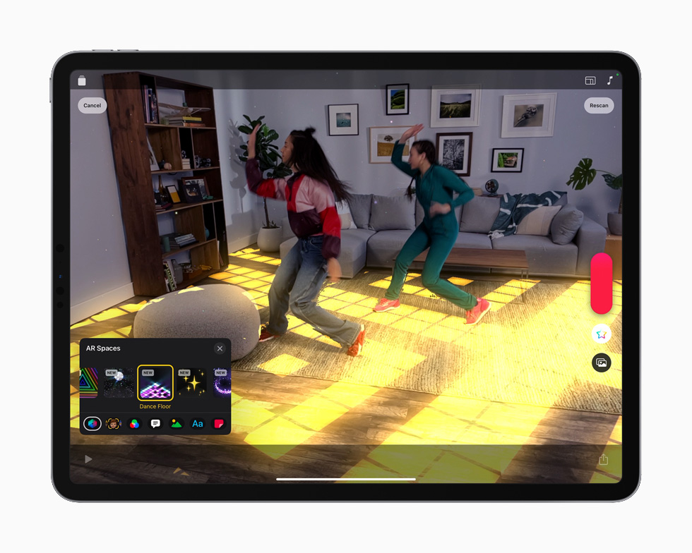 Clips uygulamas? iPad Pro’daki LiDAR’? g?steriyor.
