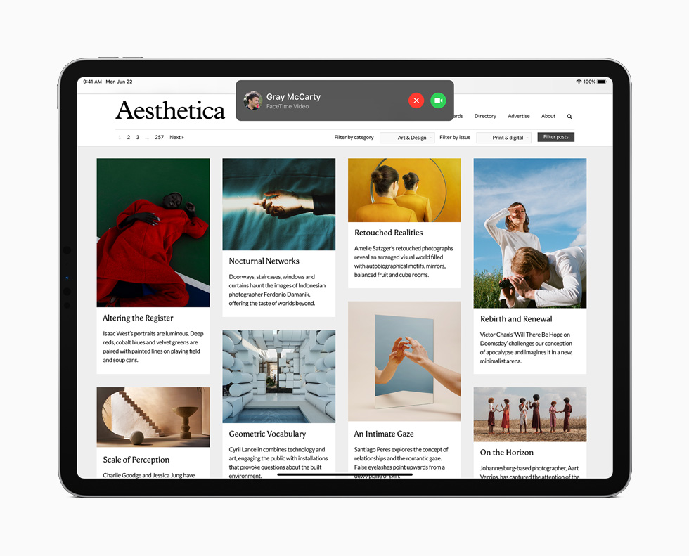 iPad Pro’da bir gelen arama uyar?s? g?steriliyor.