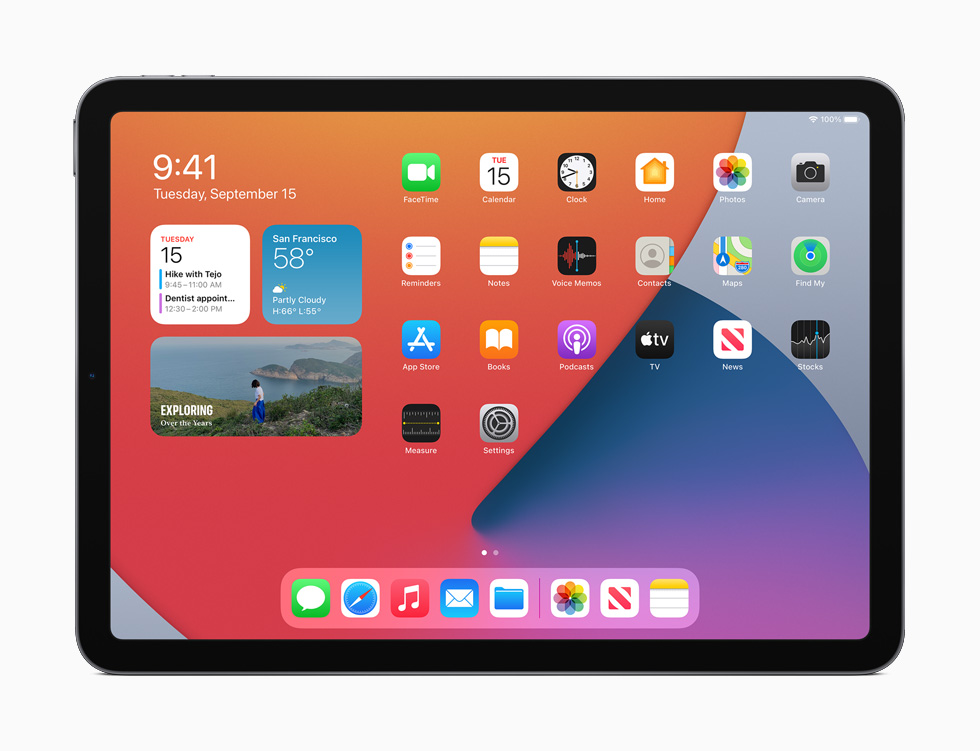 iPad Air’de yeniden tasarlanm?? Ana Ekran.