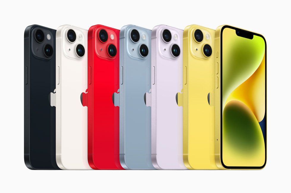 Tüm renk se?enekleriyle iPhone 14 serisi g?steriliyor.