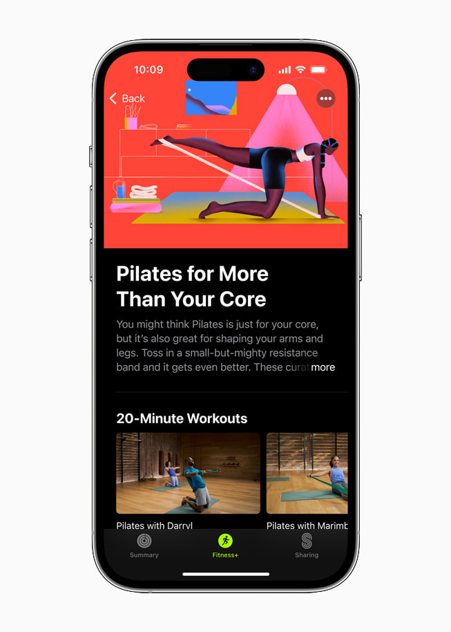 ???? ??????? Apple Fitness+ ??????? Pilates for More Than Your Core ??? iPhone 14 Pro.