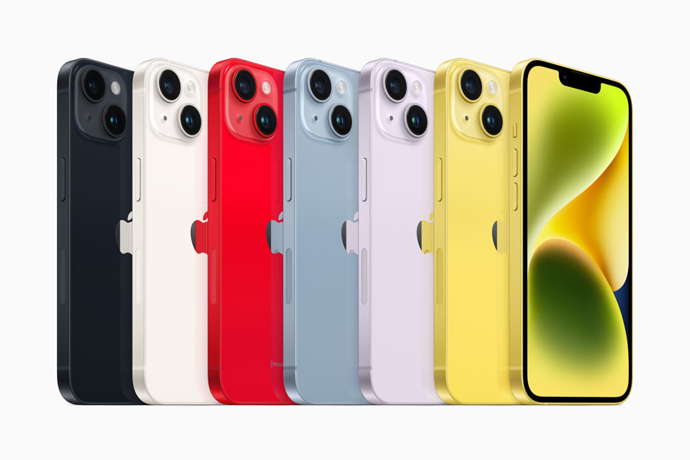 Dòng s?n ph?m iPhone 14 hi?n th? v?i ??y ?? phiên b?n màu s?c.