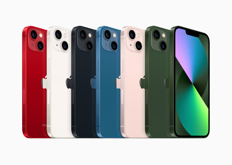(PRODUCT)RED, y?ld?z ?????, gece yar?s?, mavi, pembe ve yepyeni ye?il renk se?enekleriyle iPhone?13.