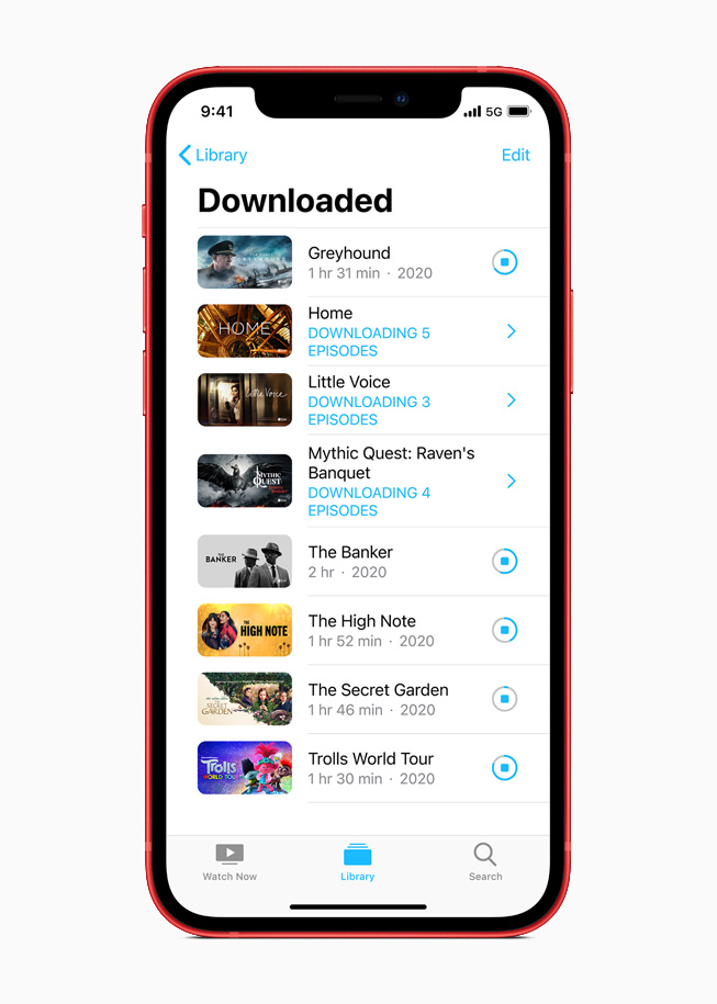 iPhone 12’de Apple TV+ ?ndirme ar?ivi.
