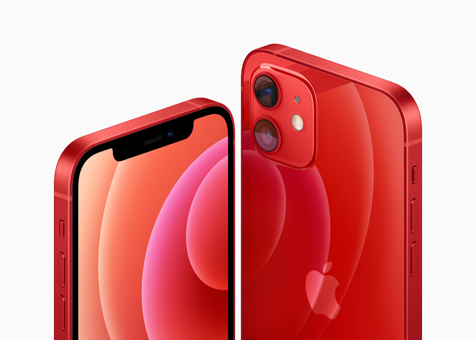 Alüminyum (PRODUCT)RED iPhone 12 ve iPhone 12 mini. 