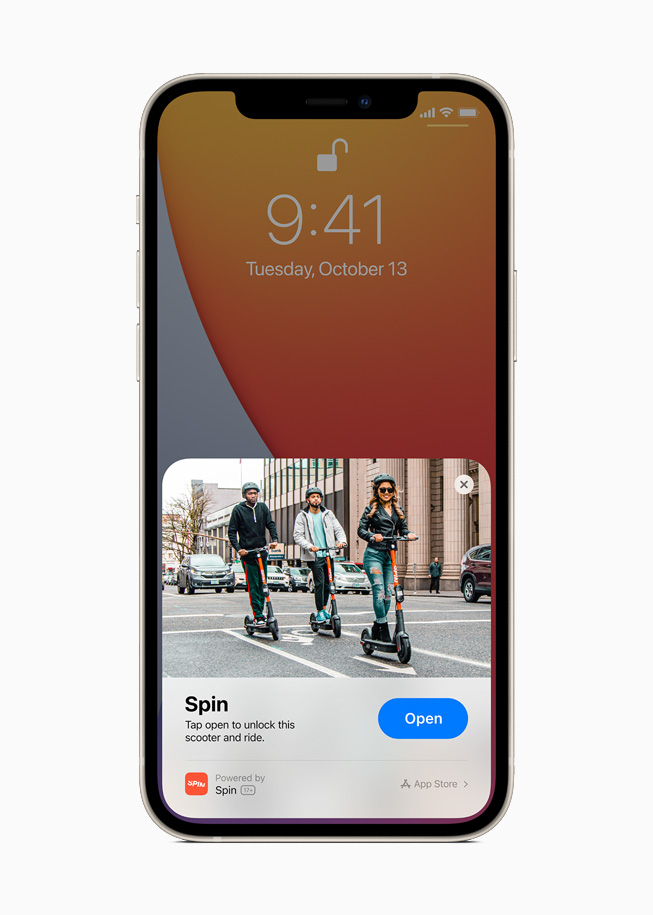 Spin scooter uygulamas? i?in App Clip. 