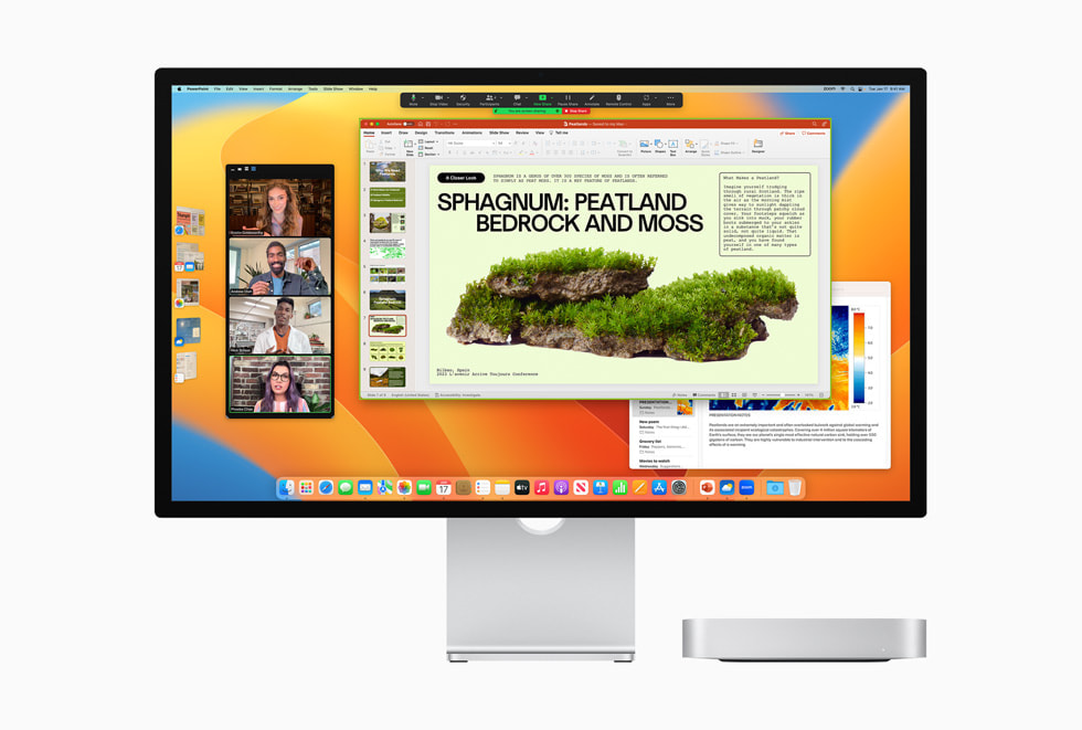 Mac mini ve Studio Display’de macOS Ventura g?steriliyor.