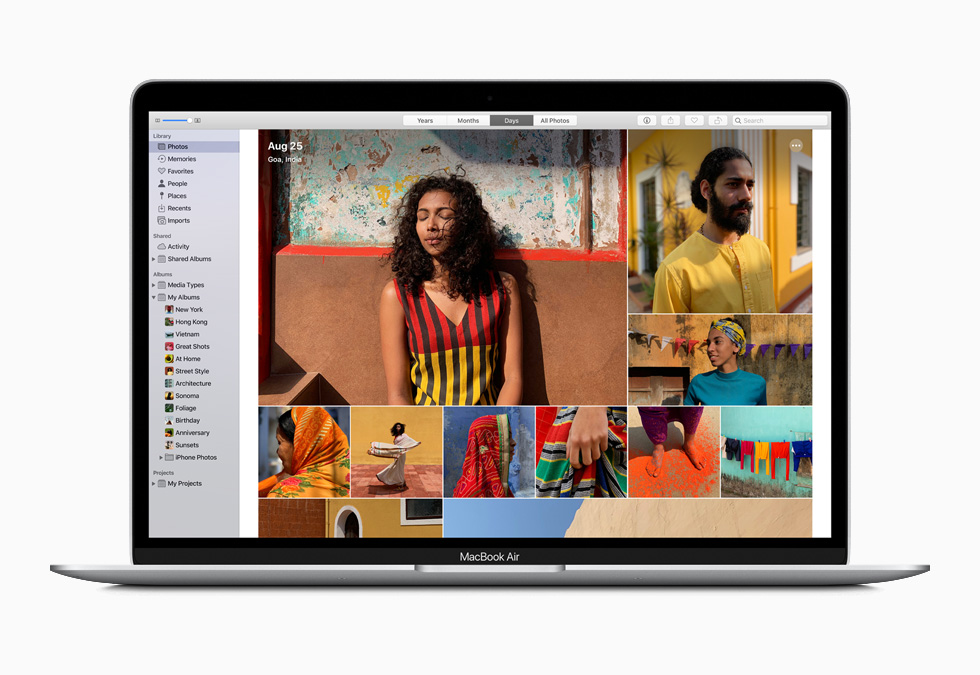 Yeni MacBook Air’deki Foto?raf ar?ivi.